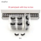 Ресницы норковые с подставкой, 3d-ресницы для макияжа ручной работы с полными полосками, без коробки, 30парупак. Visofree