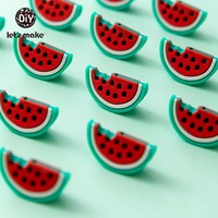 lets make baby teether watermelon wholesale 102050pcs silicone beads rodent teething toy bpa free diy necklace pacifier chain