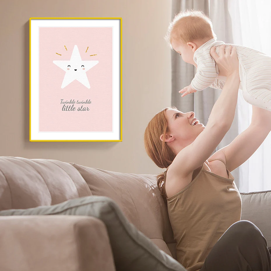 С принтом &quotпоп-арт&quot для маленьких девочек Спальня живопись на холсте Луна