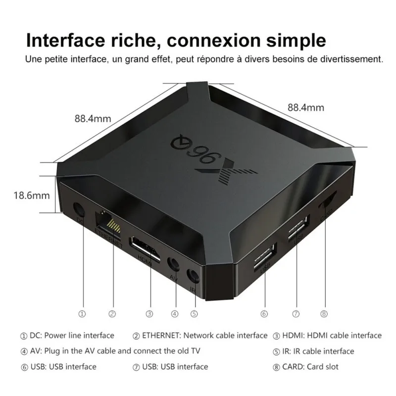X96Q Set Top Box Android tv box android 10 Smart TV BOX Wifi 2G 16Go H313 4K Multimedia | Электроника