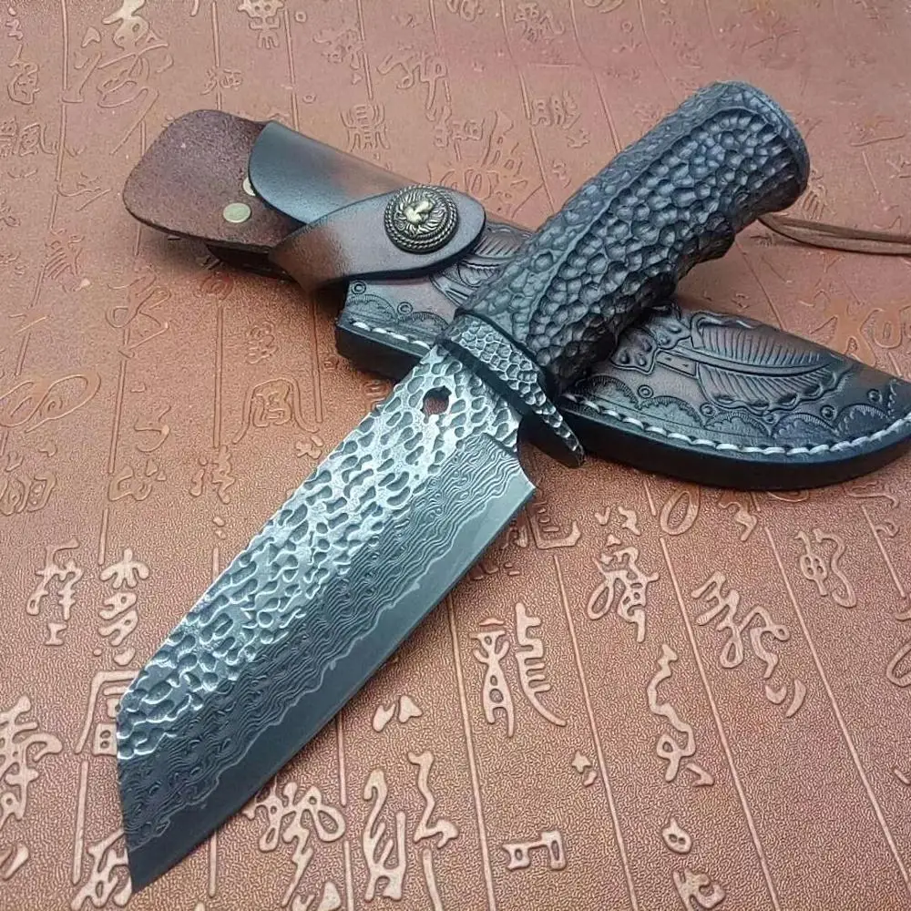 Дамасская сталь складная ковка 76 слоев красивой текстуры Самурай 60 HRC VG10 ручной