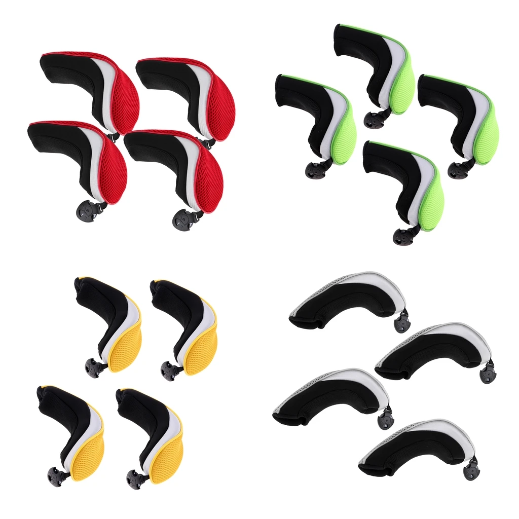 

4Pcs/Set Portable Mesh Golf Club Rescue Head Cover Hybrid UT Headcover with Number Tag Replacement Golf Accessories for Golfer