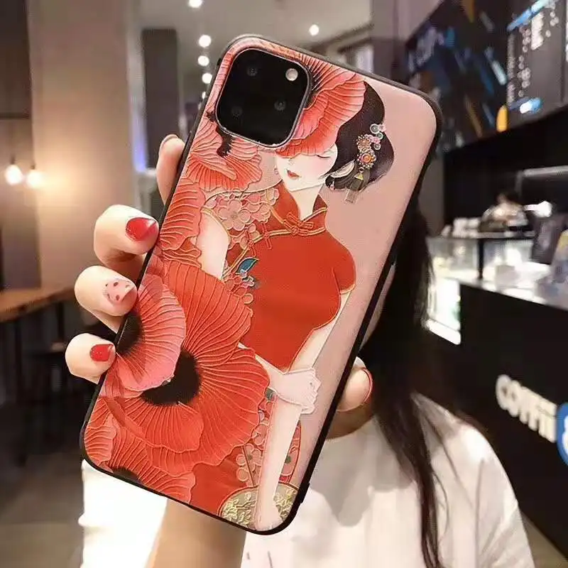 Чехол для Vivo Y67 V5 V5S Y66 Y65 V15 V11 Pro V5 Lite IQOO Neo Y3 Y17 X21s китайский Стиль рельефный чехол-накладка Coque - Цвет: 204