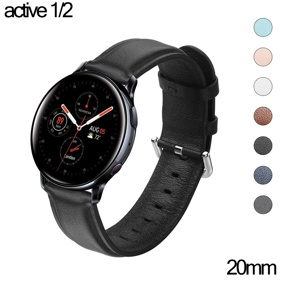 Кожаный ремешок для Samsung Galaxy Watch galaxy watch 42 мм active 2 44 40 Gear S2 браслета 20 часы gt |