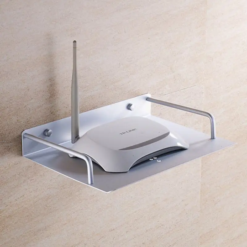 TV Box Router Set-top Boxes Mini PC DVD Player Single-layer Space Aluminum Wall Mount Storage Shelf Bracket Holder Stand Rack |