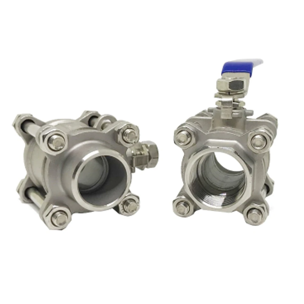 3-дюймовый шаровой кран с резьбой BSP из нержавеющей стали 304 трех частей