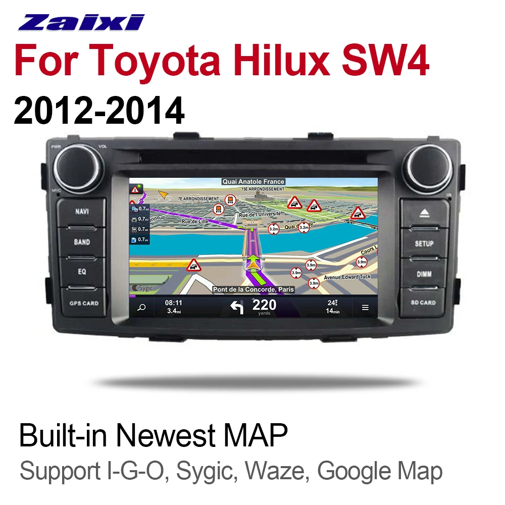 ZaiXi 2din Android 9 0 Octa Core 4 Гб RAM DVD для Toyota Hilux SW4 2012 ~ 2014 GPS Радио BT Navi MAP мультимедийная