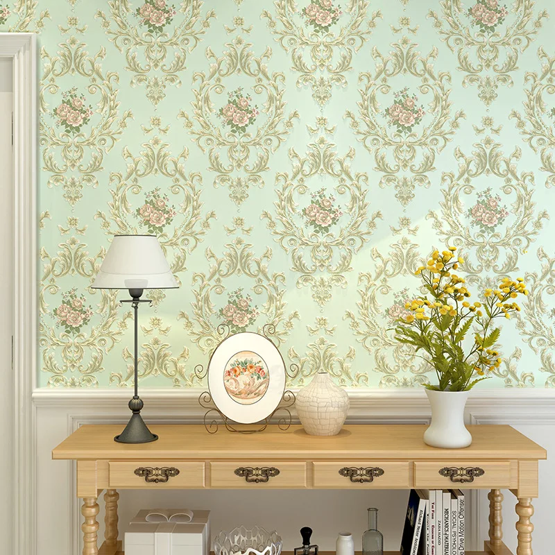 Изысканная 3D Европейская Цветочная настенная бумага тактильные ощущения