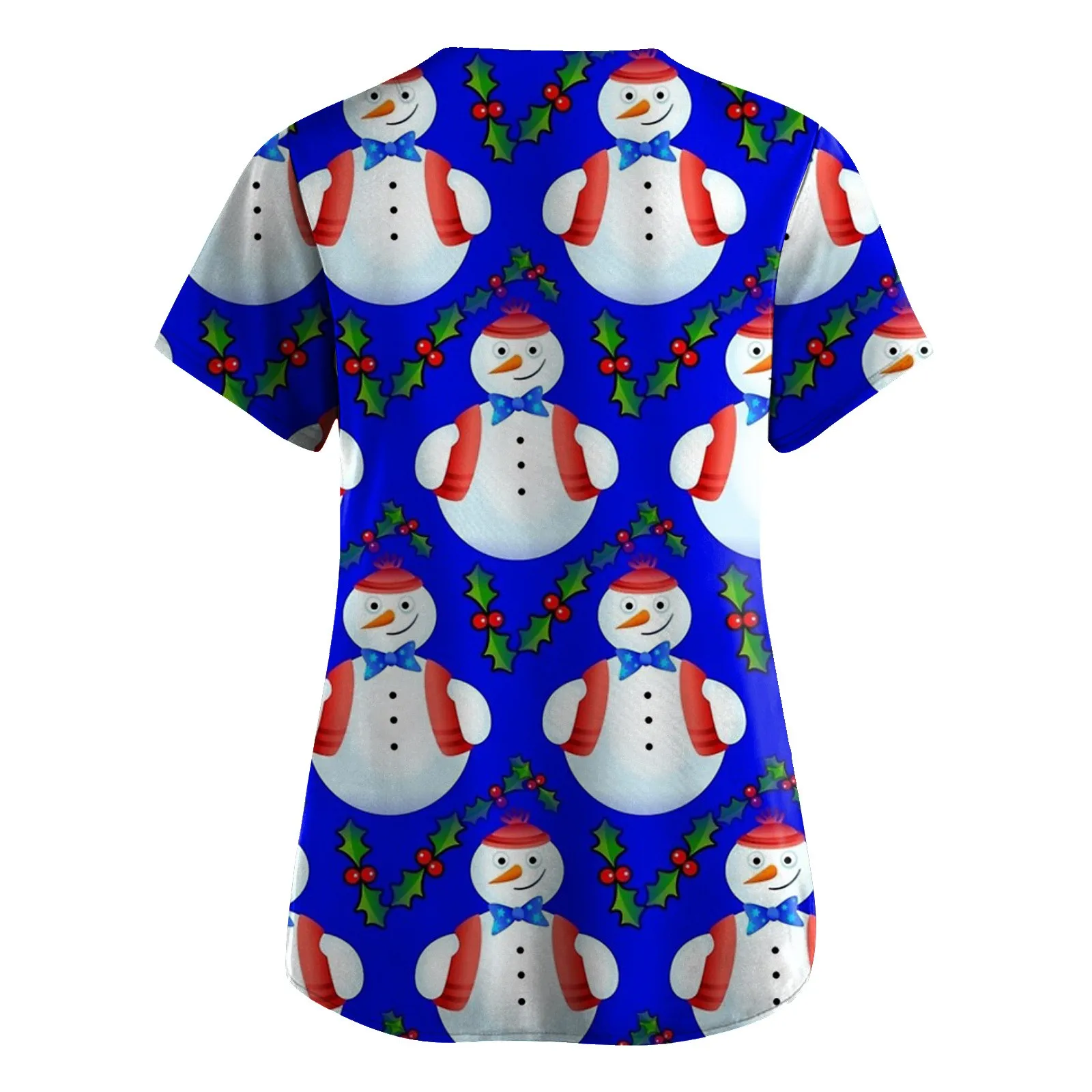 Christmas Cotton Cartoon Print Spa Uniform Beauty Salon Pet Shop Fashion Slim Fit Top Scrubs Clothes Women Lab Coat | Тематическая