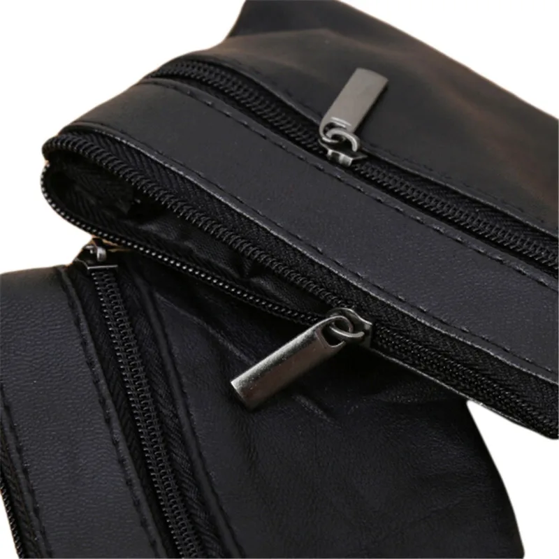 

2021 Hot Sale Men Card Holder Black Coin Key PU Leather Wallet Fashion Coin Purse Black Mini Zipper Bag