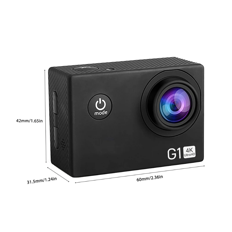 Скидка Набор креплений для экшн-камеры G1, 4K, 16 Мп, широкий угол обзора 170 градусов, Wi-Fi