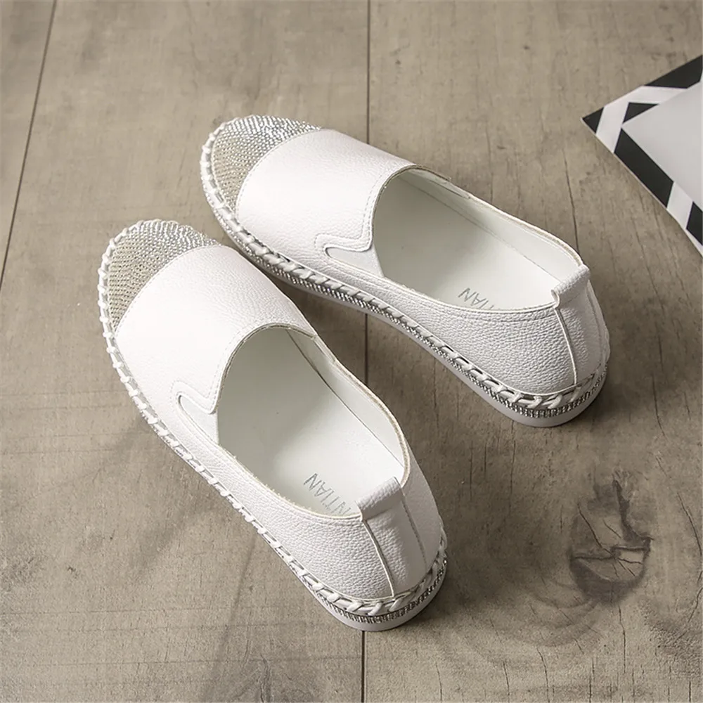 LAASIMI/Модная женская обувь на плоской подошве без застежки со стразами Женская