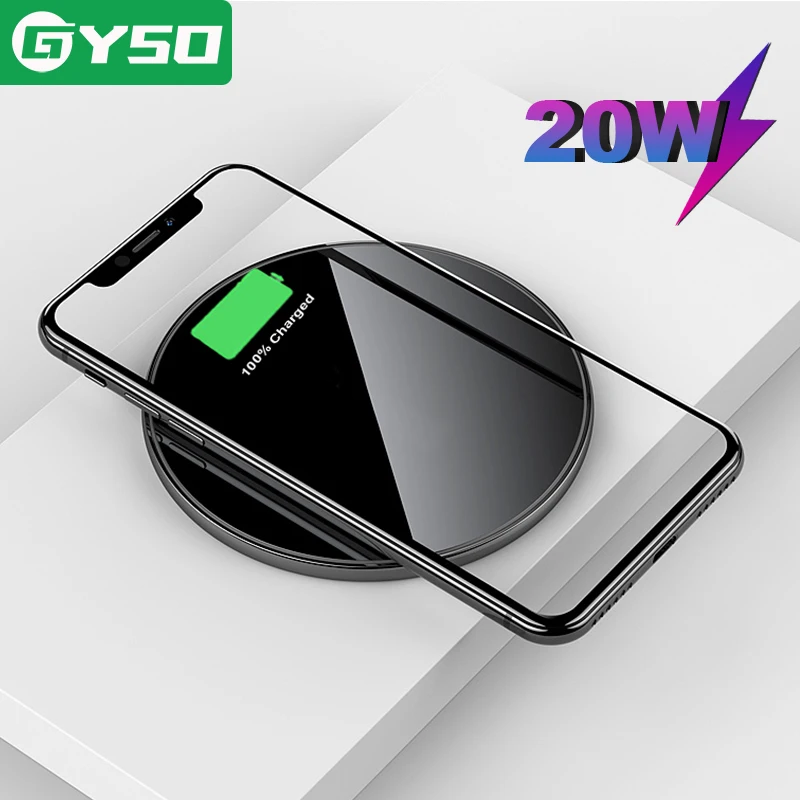 GYSO 20 Вт Быстрое беспроводное зарядное устройство для Samsung Galaxy S10 S9 Note 10 + 9 S20 USB Qi iPhone