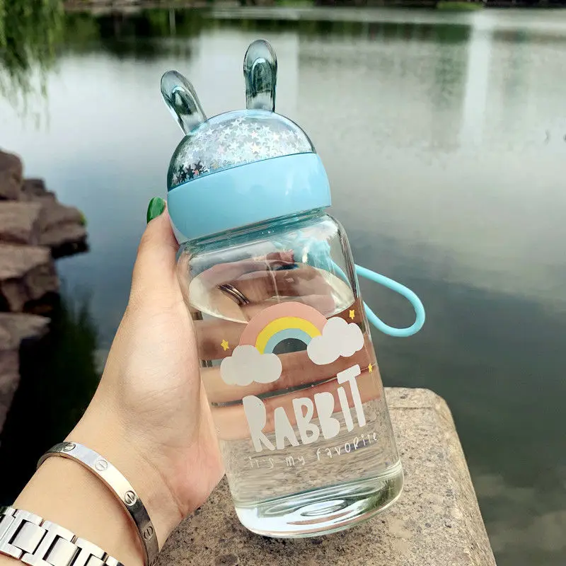 Стеклянная Женская Студенческая чашка милая мультяшная портативная стеклянная