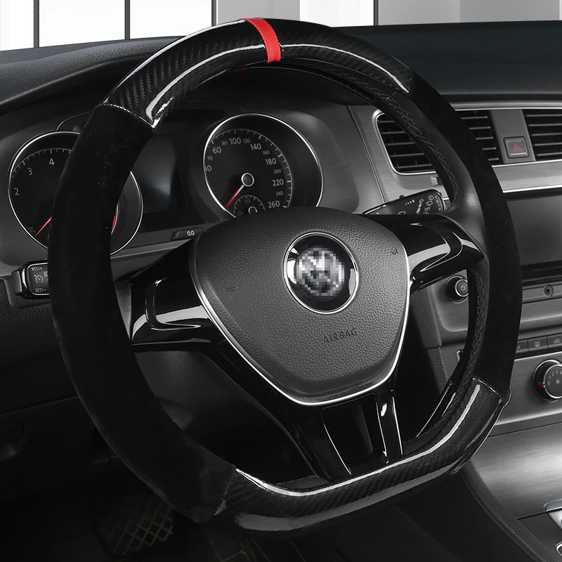 Чехол рулевого колеса автомобиля углеродное волокно для VW GOLF 7 2015 POLO JATTA Passat Tiguan