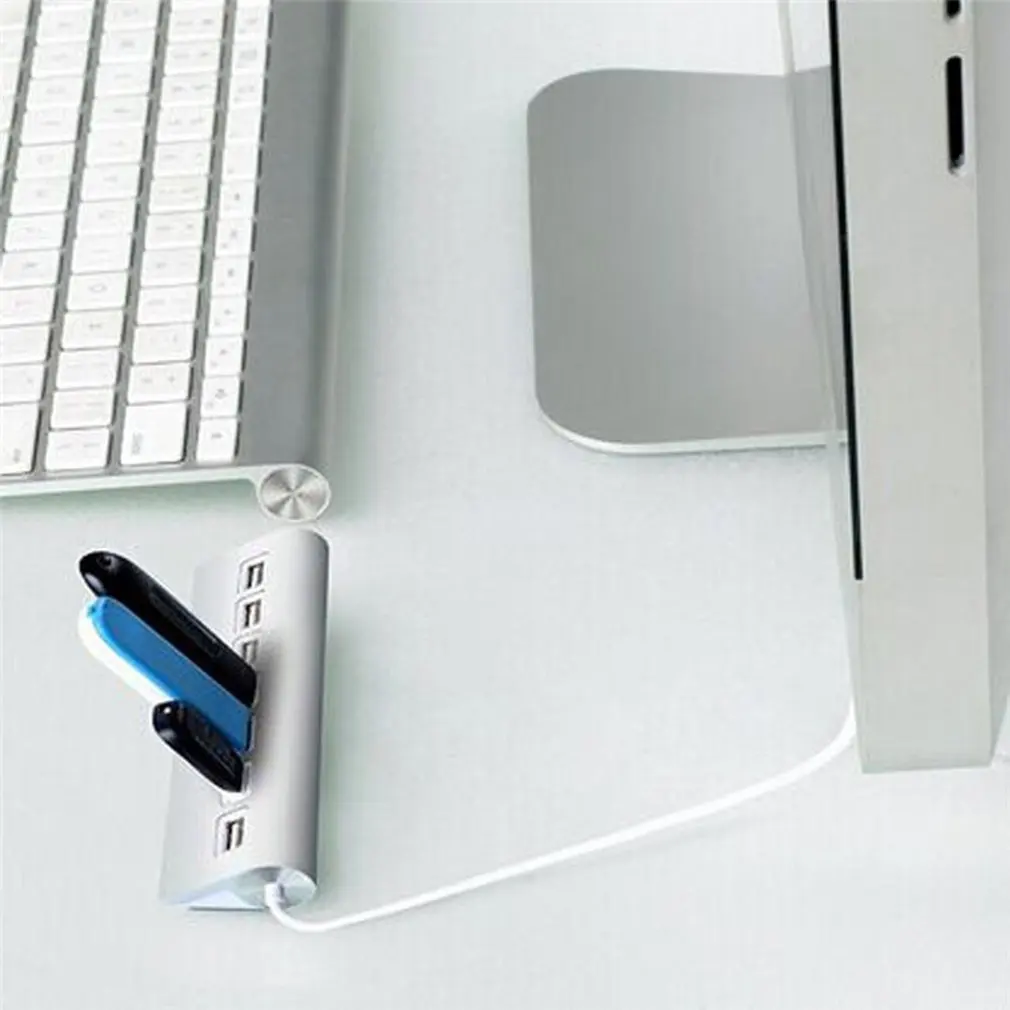 

7 Port Aluminum USB 3.0 HUB 5Gbps High Speed +AC Power Adapter For PC Laptop Mac