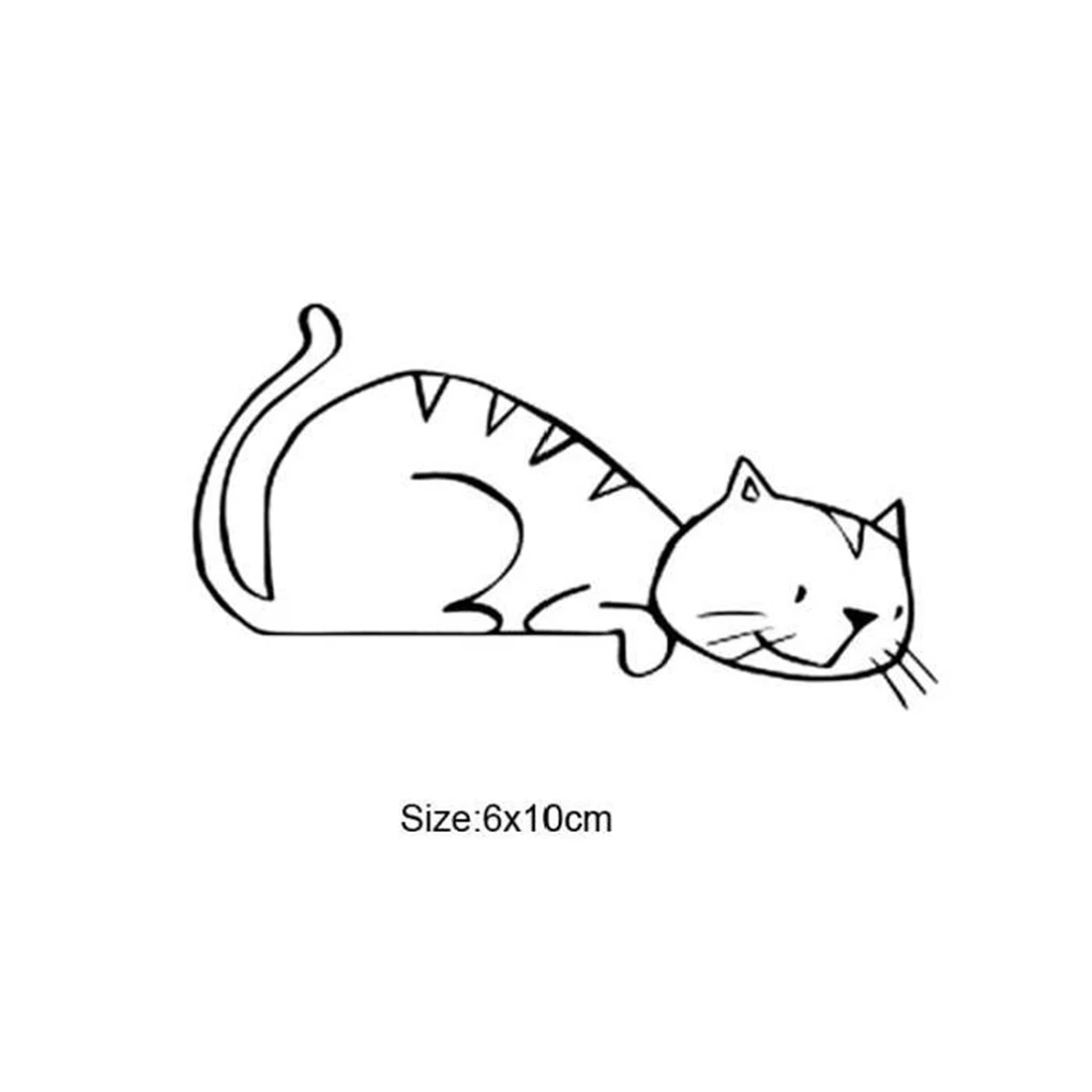 Простой спальный стикер на стену с кошкой Съемная настенная гостиная черный