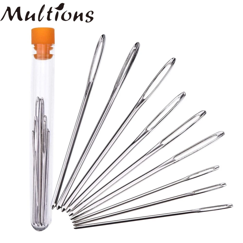 9 шт. большой глаз Швейные иглы швейная игла стежком кожаная сумка для вышивания