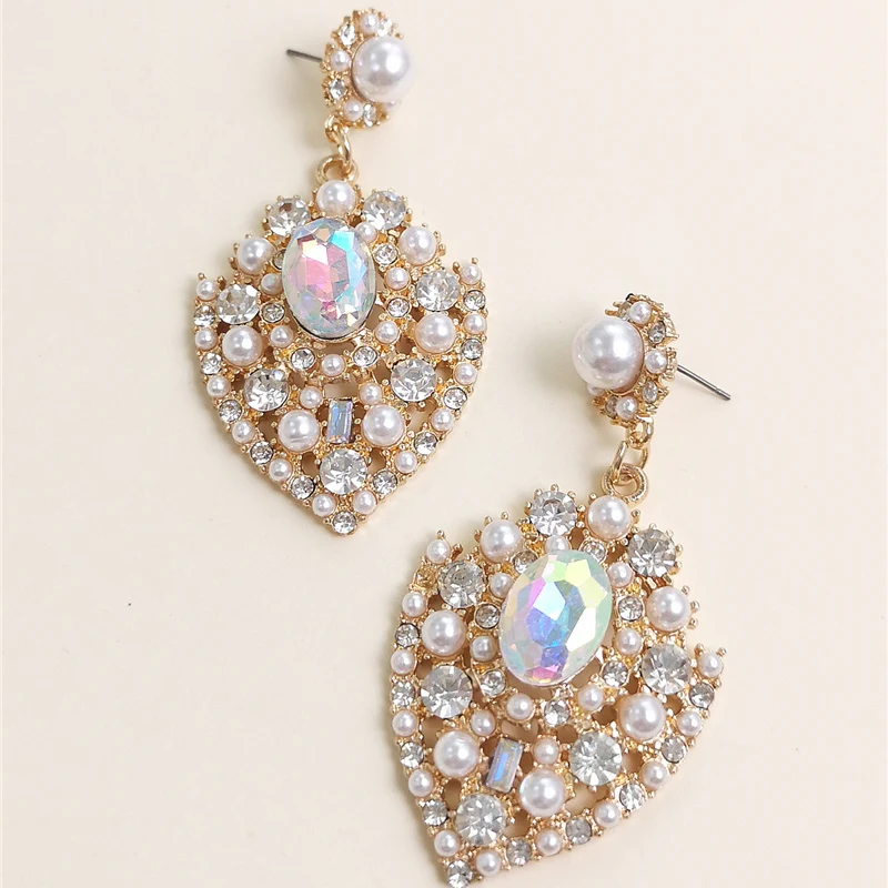 Оптовая продажа женские серьги с кристаллами JUJIA большие массивные в стиле