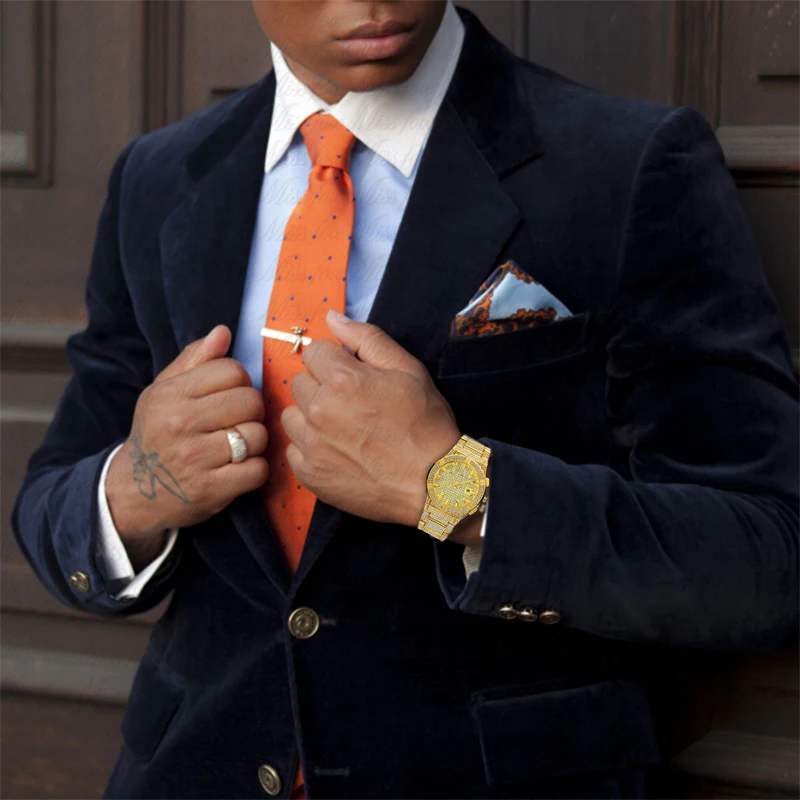 

Luxury Watch Men Luxury Brand Diamond Patek Golden Wristwatch Mens Wrist Watch Gold Male Clock Waterproof Quartz Watch With Box