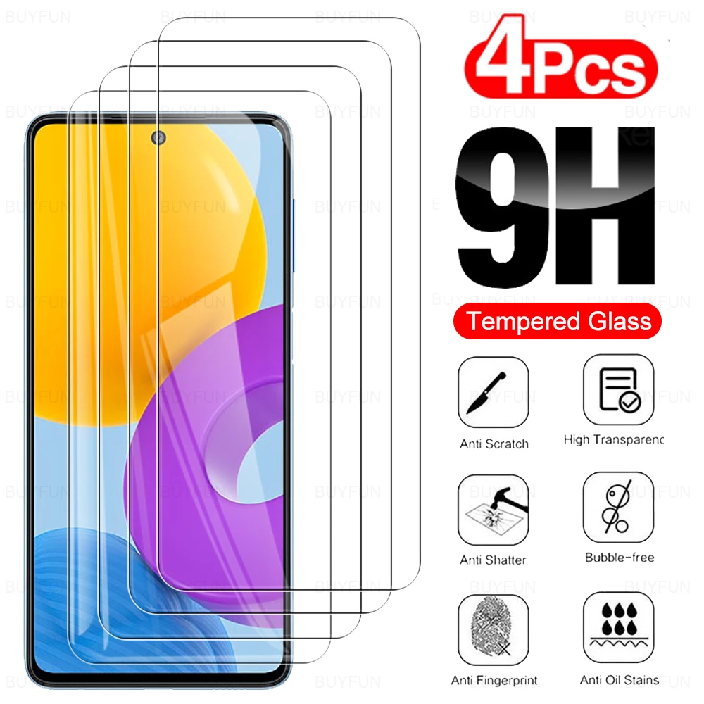 Закаленное стекло 9H для Samsung Galaxy M52 5G 6 7 4 шт. защитная пленка Samsun M 52 | Мобильные
