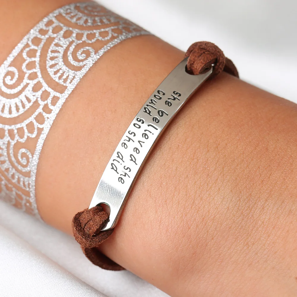 Браслеты из нержавеющей стали для женщин Роскошные модные трендовые английские