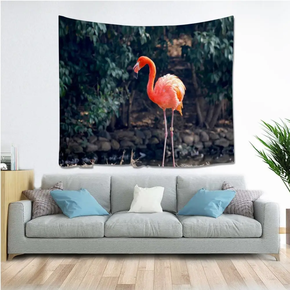 Гобелен с изображением фламинго оленя птицы единорога хиппи мандалы Настенная