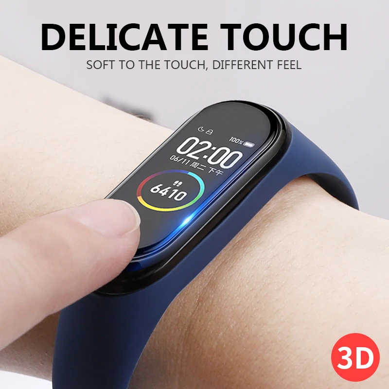 5 1 шт. Защитная пленка для экрана Xiaomi Mi Band 4/3 ПЭТ шелковое закаленное стекло полная