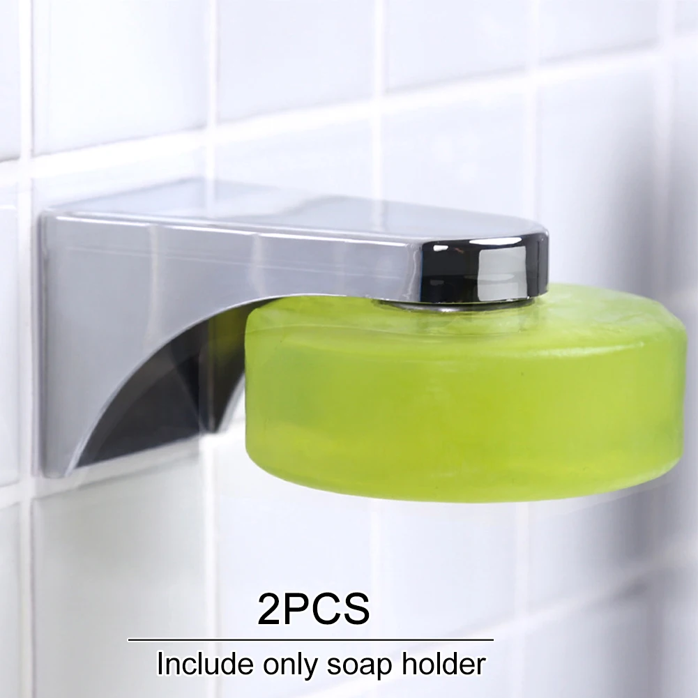 

2pcs Accessories Magnetic Dish Home Bathroom Modern Soap Holder Self Adhesive No Drilling Stainless Steel Toilet Wall Mounted