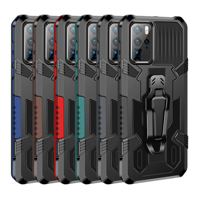 

Luxury Shockproof Case For Huawei P40 P40LiteE P40Pro P30 Lite Nova 2 4E 5T 6SE 7i Armor Stand Holder Belt Clip Covers