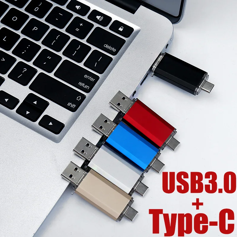 

New USB 3.0 TYPE C USB Flash Drive OTG Pen Drive 256GB 128GB 64GB 32GB 16GB USB Stick 2 in 1 High Speed Pendrive