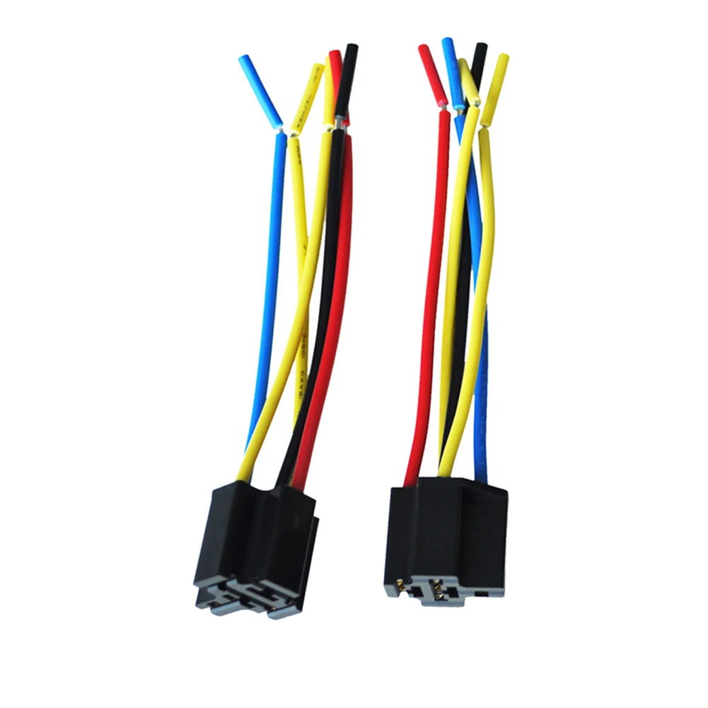 

5 Pcs 5 Pin Cable Relay Socket Harness Connector DC 12V for Car Durable Cable Relay Socket Replacement Parts