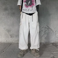 houzhou harajuku streetwear white cargo pants women korean fashion oversize black wide leg trousers for female autumn joggers