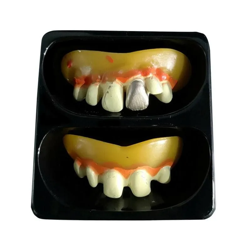 

2pcs Halloween Dentures Funny Tricky Vampire Teeth Funny Plastic Soft Teeth Braces Novelty Funny Costume Prank Props Toys