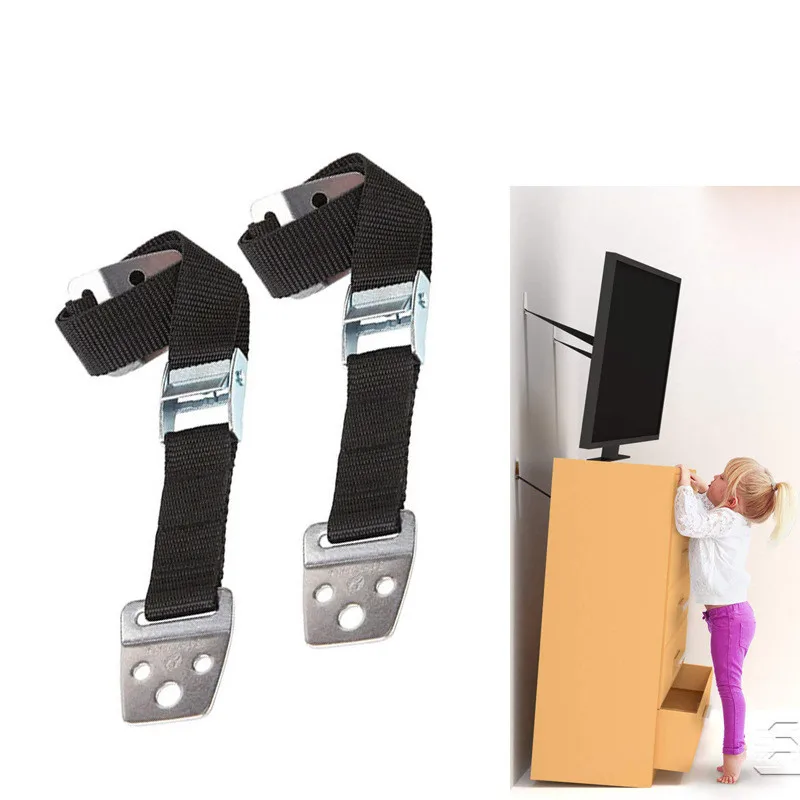 

2pcs High Quality Baby Safety Lock Baby Safety Anti-Tip Straps For TV Furniture Fridge Cabinet Child Protection Security Belt
