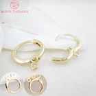 Серьги-кольца с покрытием 24-каратным золотом, 12 шт., 12 х14 мм, аксессуары для рукоделия