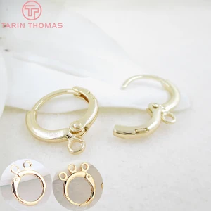 Серьги-кольца с покрытием 24-каратным золотом, 12 шт., 12 х14 мм, аксессуары для рукоделия