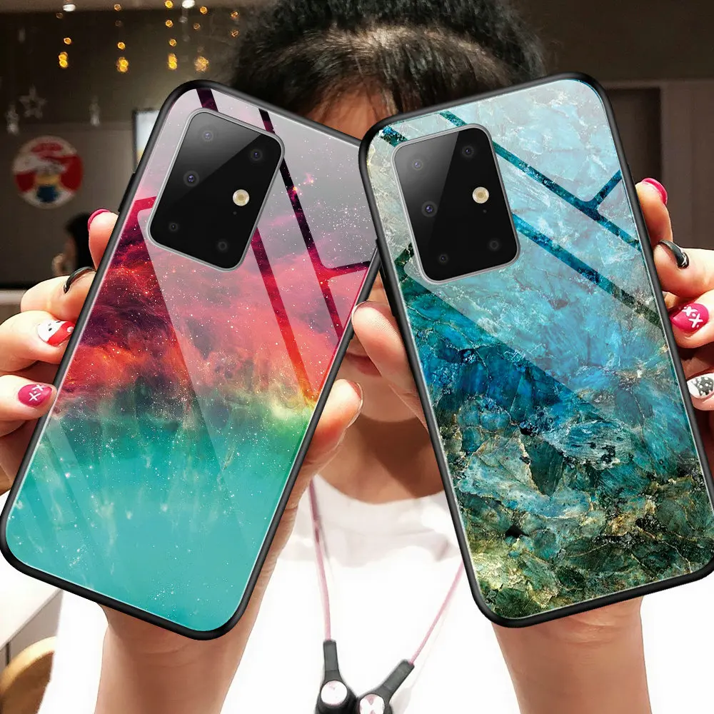 Чехол из закаленного стекла и ТПУ для Samsung S20 Note 20 10 Lite задняя крышка Galaxy Ultra S Plus