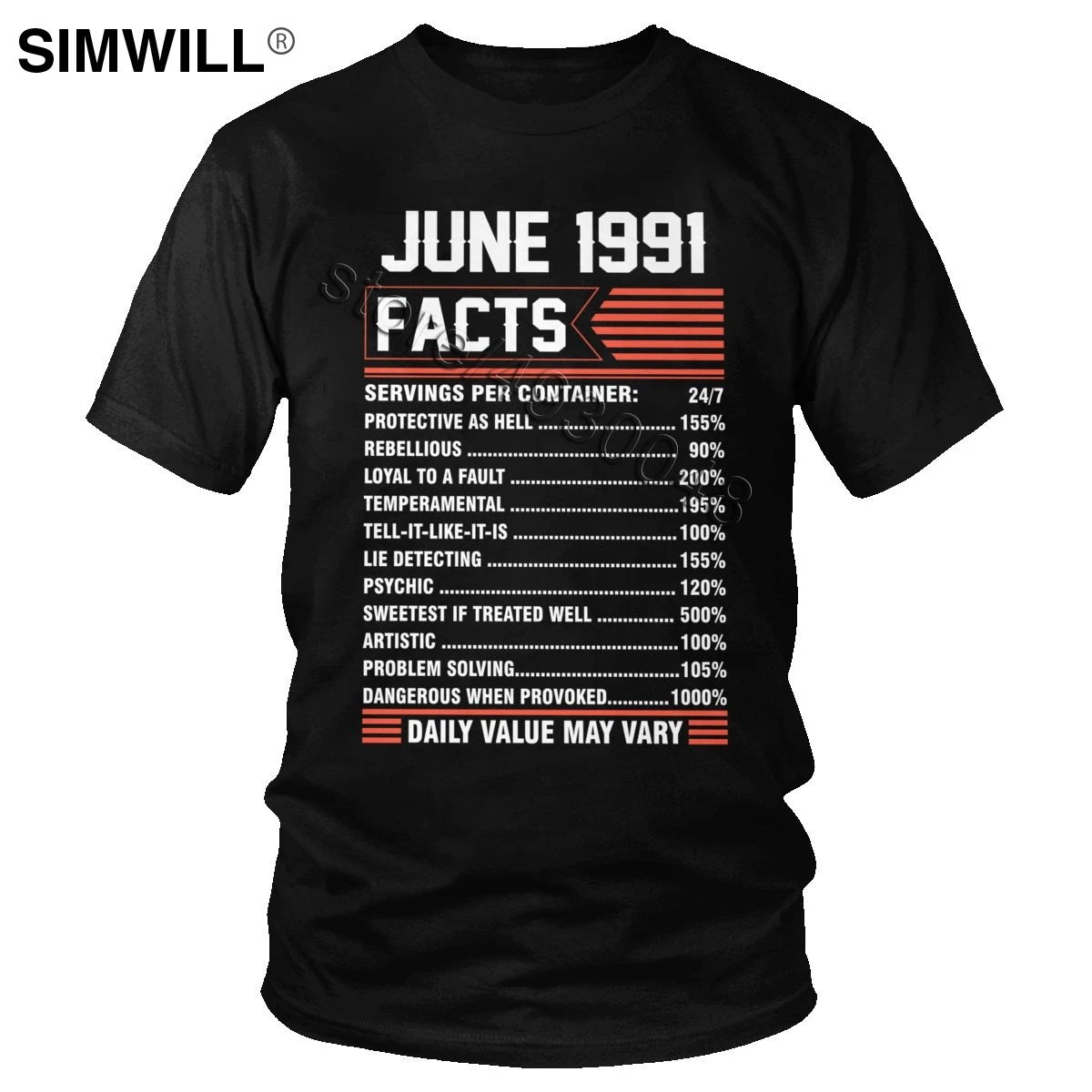 

Trendy Cotton Funny June 1991 Facts T Shirt Short Sleeve Birthday Tee For Men Casual T-Shirts Boyfriend's Gift Merchandise