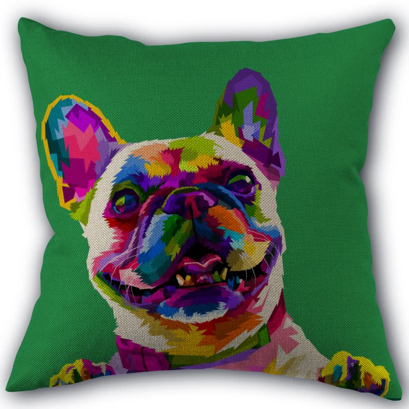 

Nordic Simplicity Colored Dog Cat Horse Animal Pillowcase Cotton Linen Fabric Square Zipper Pillowcase Decorative Pillow cover