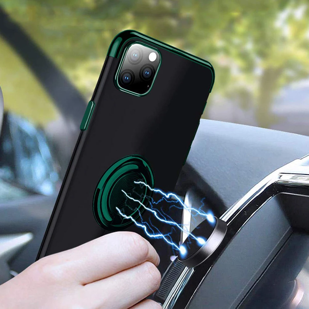 Прозрачные чехлы с магнитным кольцом-держателем для iPhone 11 Pro Max 7 8 6 6s Plus X XR XS MAX
