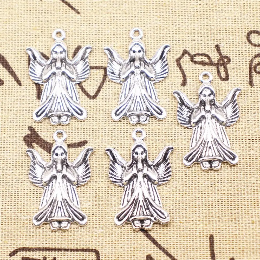 

Supplies For Jewelry Making 20pcs 34x22mm Antique Silver Color Angel Charms