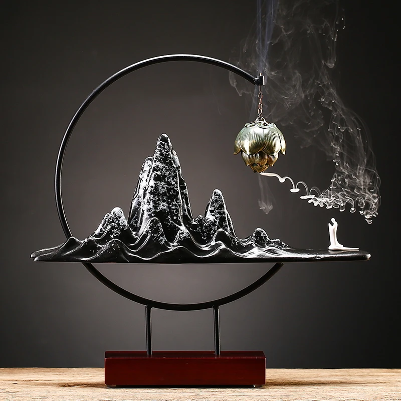 

Tower Ceramic Waterfall Modern Incense Burner Mountain Electric Arabic Style Incense Burner Holder Incienso Quemador Waterfall