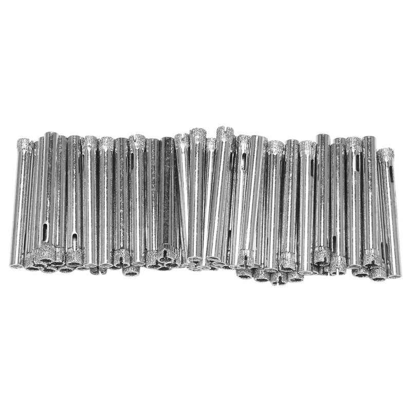 

50Pcs Diamond Coated Drill Bit Set 6mm Diamond Tipped Hole Saw for Tile, Glass, Ceramics, Porcelain, Marble