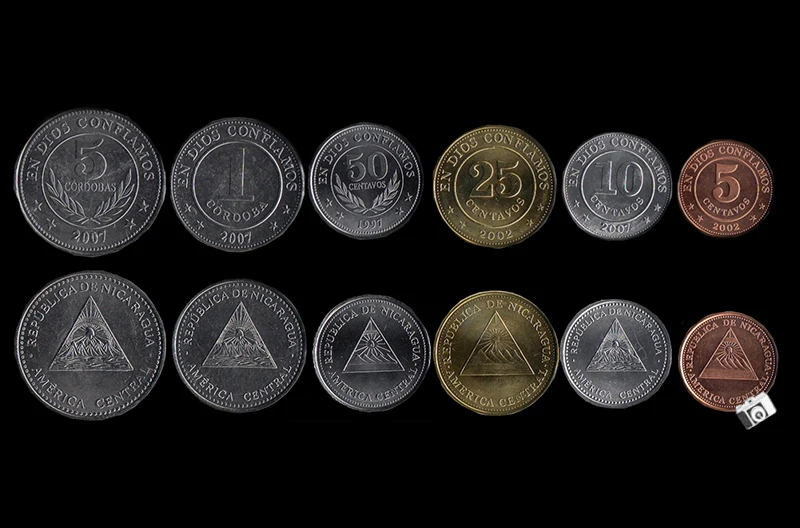 Набор из 6 монет Никарагуа Латинская Америка Коллекция 100% настоящих оригинальных