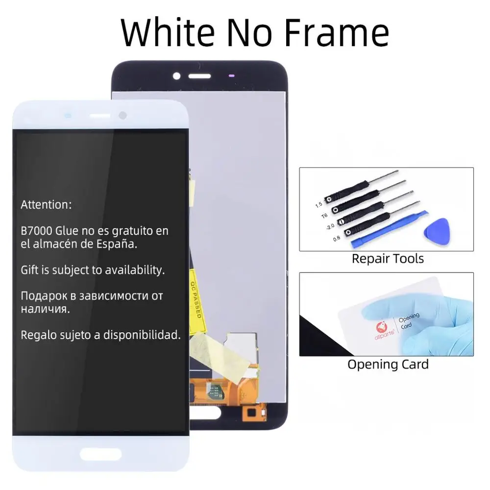 White No Frame Дисплей для XIAOMI Mi5 Mi 5 ЖК сенсорный экран дигитайзер Замена полная сборка 5,15 '' черный белый золотой - Цвет: White No Frame