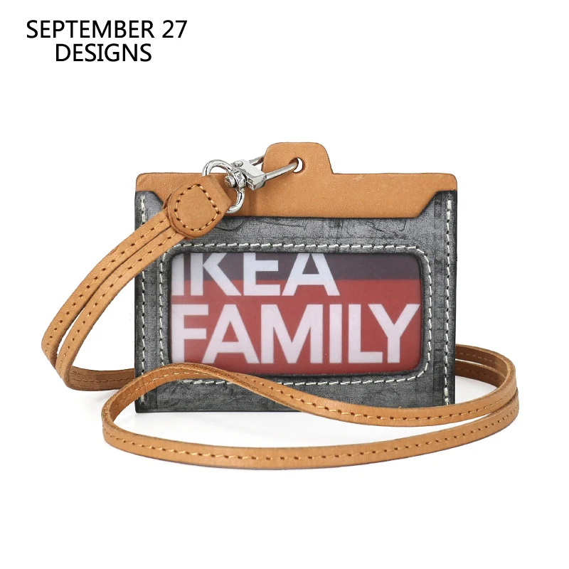 Новая мода ID бейдж чехол из натуральной кожи ручной работы туман воск Воловья id