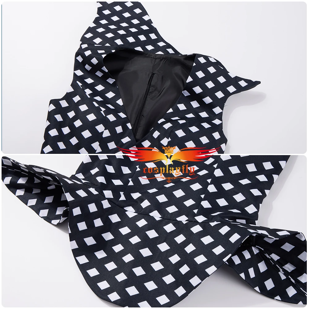 Anime Coraline Cosplay Costume Adult Women Sexy V Neck Dress for Party Two Pieces Outfits Ruffles Top Polka Dots Skirt Halloween