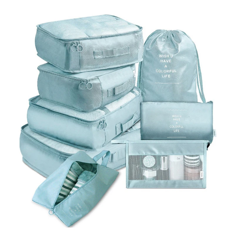 

8pcs/set Travel Organizer Storage Bags Suitcase Packing Set Storage Cases Portable Luggage Organizer Clothe Shoe Tidy Pouch