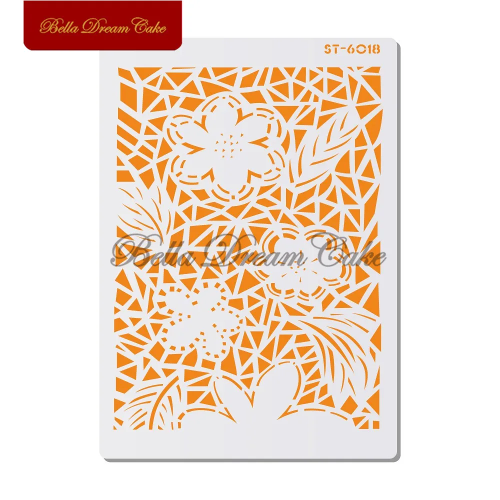 Большой цветочный дизайн трафарет для торта трафареты стен DIY домашний декор